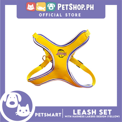 Pet Harness with Leash Lakers Basketball Design