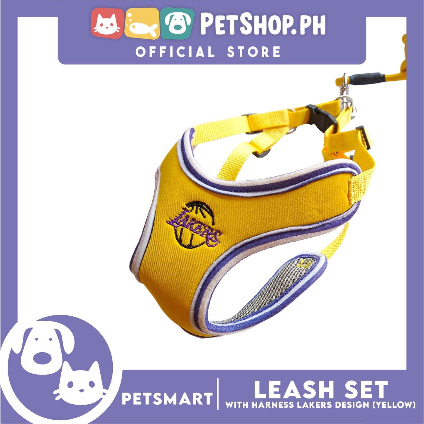 Pet Harness with Leash Lakers Basketball Design