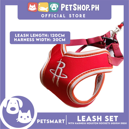 Pet Harness with Leash Houston Rockets Basketball Design