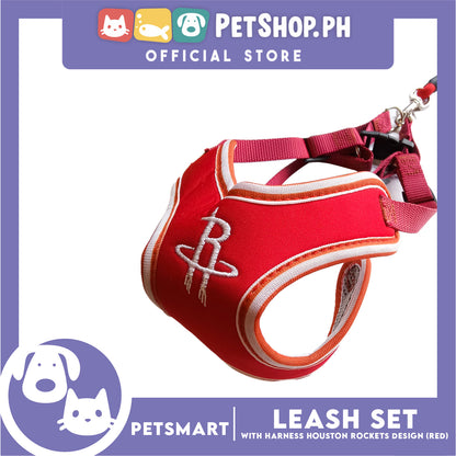 Pet Harness with Leash Houston Rockets Basketball Design