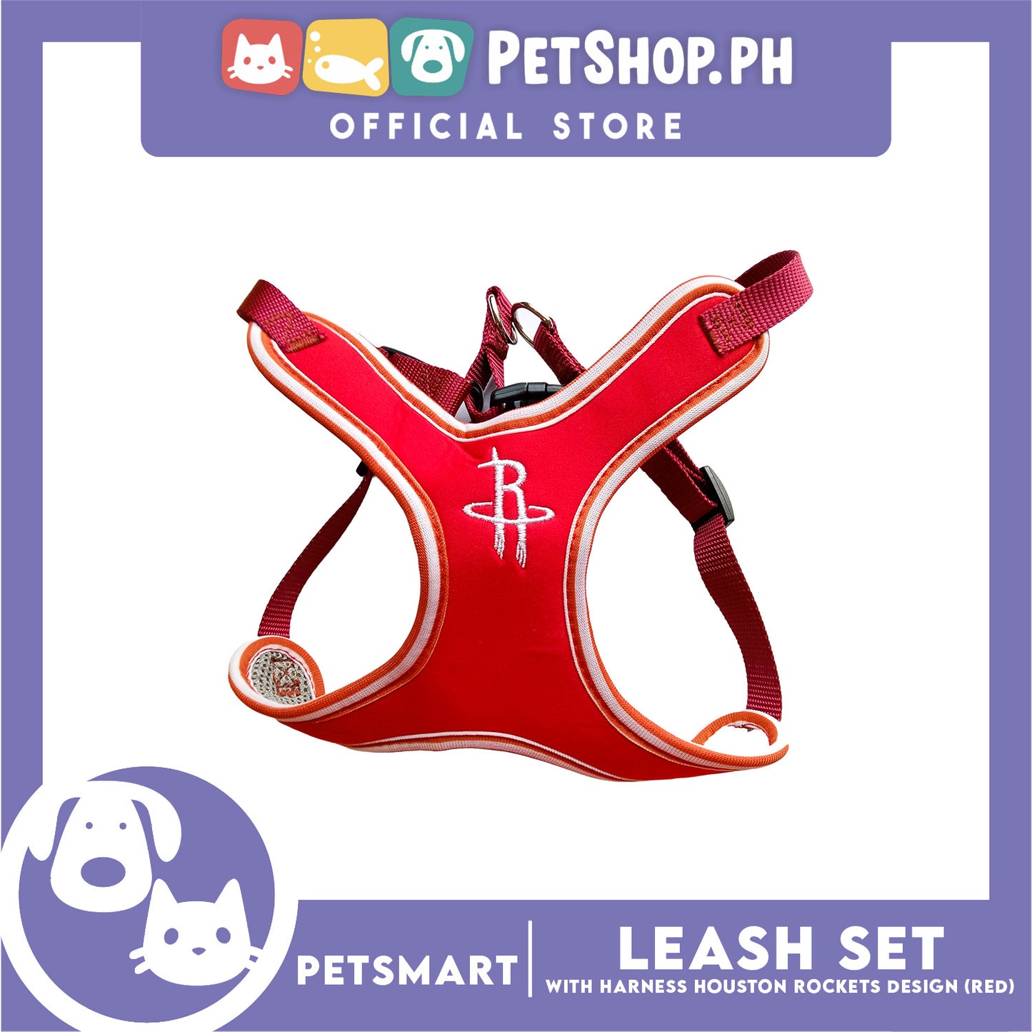Pet Harness with Leash Houston Rockets Basketball Design