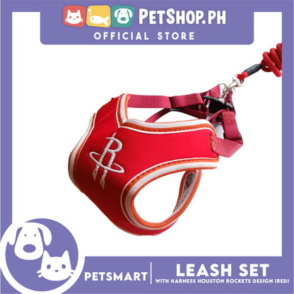 Pet Harness with Leash Houston Rockets Basketball Design