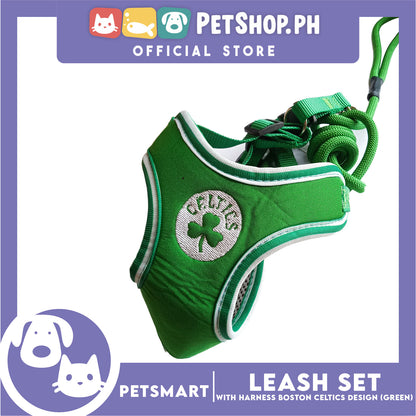 Pet Harness with Leash Boston Celtics Basketball Design