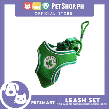 Pet Harness with Leash Boston Celtics Basketball Design