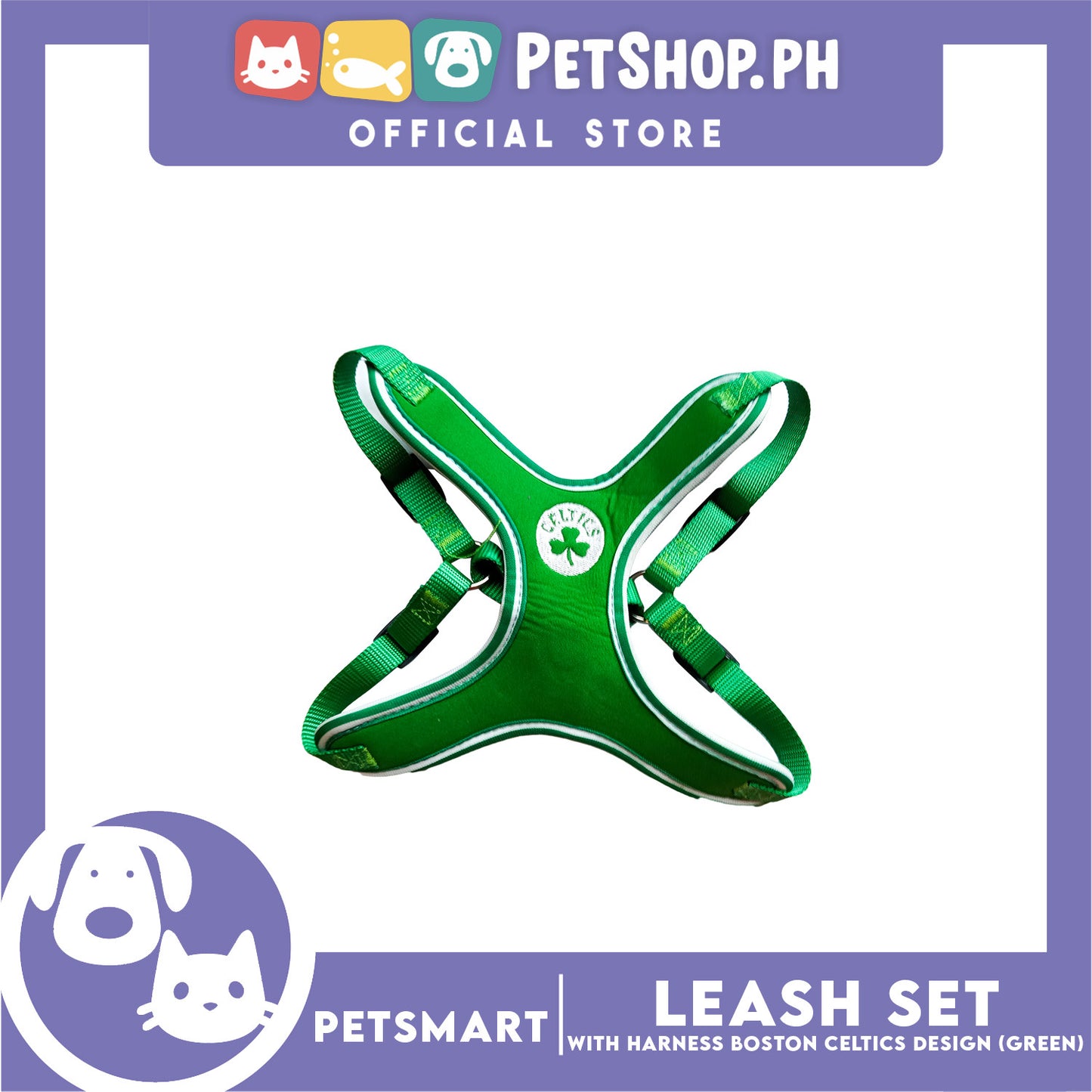 Pet Harness with Leash Boston Celtics Basketball Design