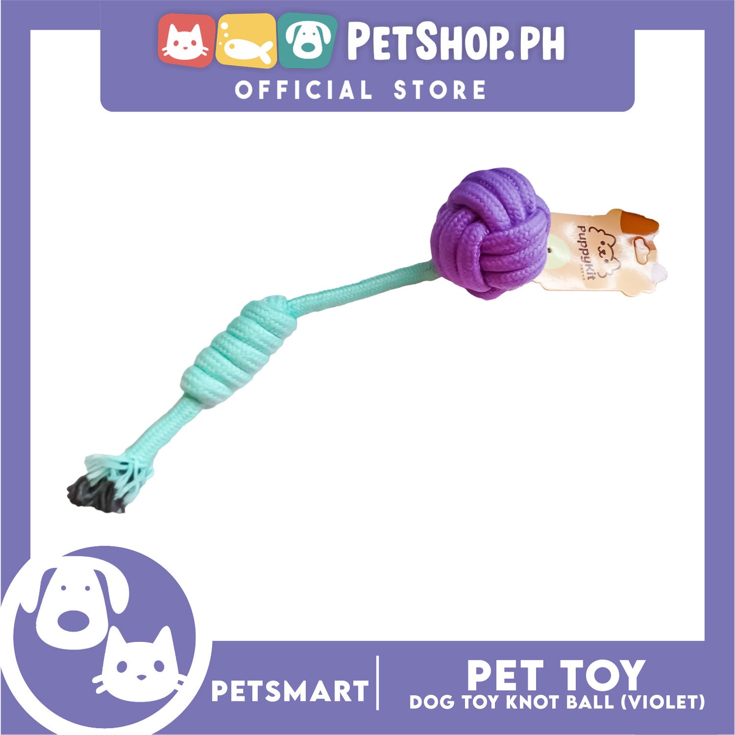 Pet Toy Knot Ball Design (Violet)