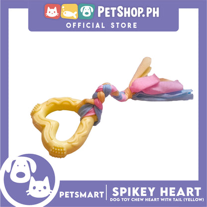 Pet Toy Dog Chew Heart Design with Tail (Yellow)
