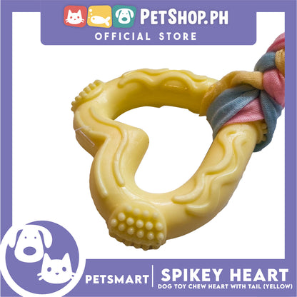 Pet Toy Dog Chew Heart Design with Tail (Yellow)