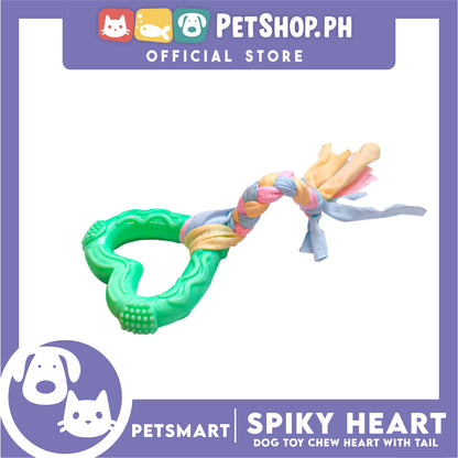 Pet Toy Dog Chew Heart Design with Tail (Green)