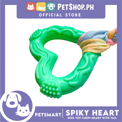 Pet Toy Dog Chew Heart Design with Tail (Green)