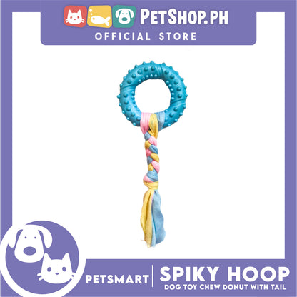 Pet Toy Dog Chew Donut Design with Tail (Blue)