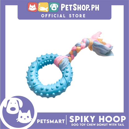 Pet Toy Dog Chew Donut Design with Tail (Blue)