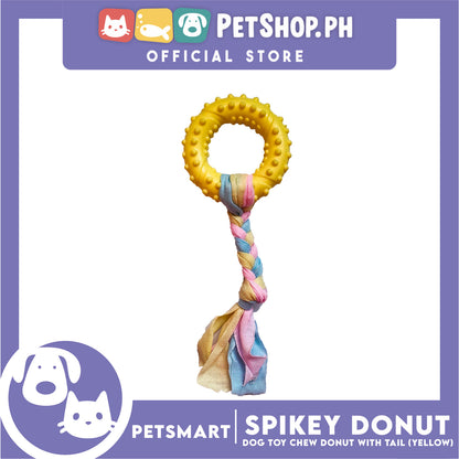 Pet Toy Dog Chew Donut Design with Tail (Yellow)