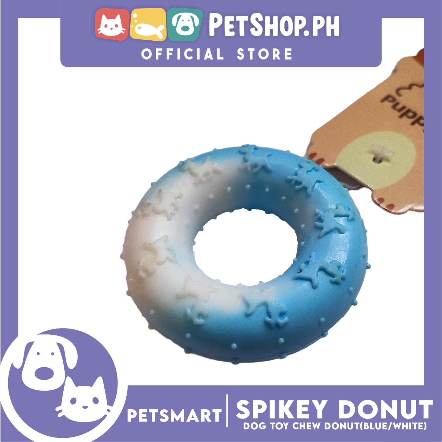 Pet Toy Dog Chew Donut Design (Blue)
