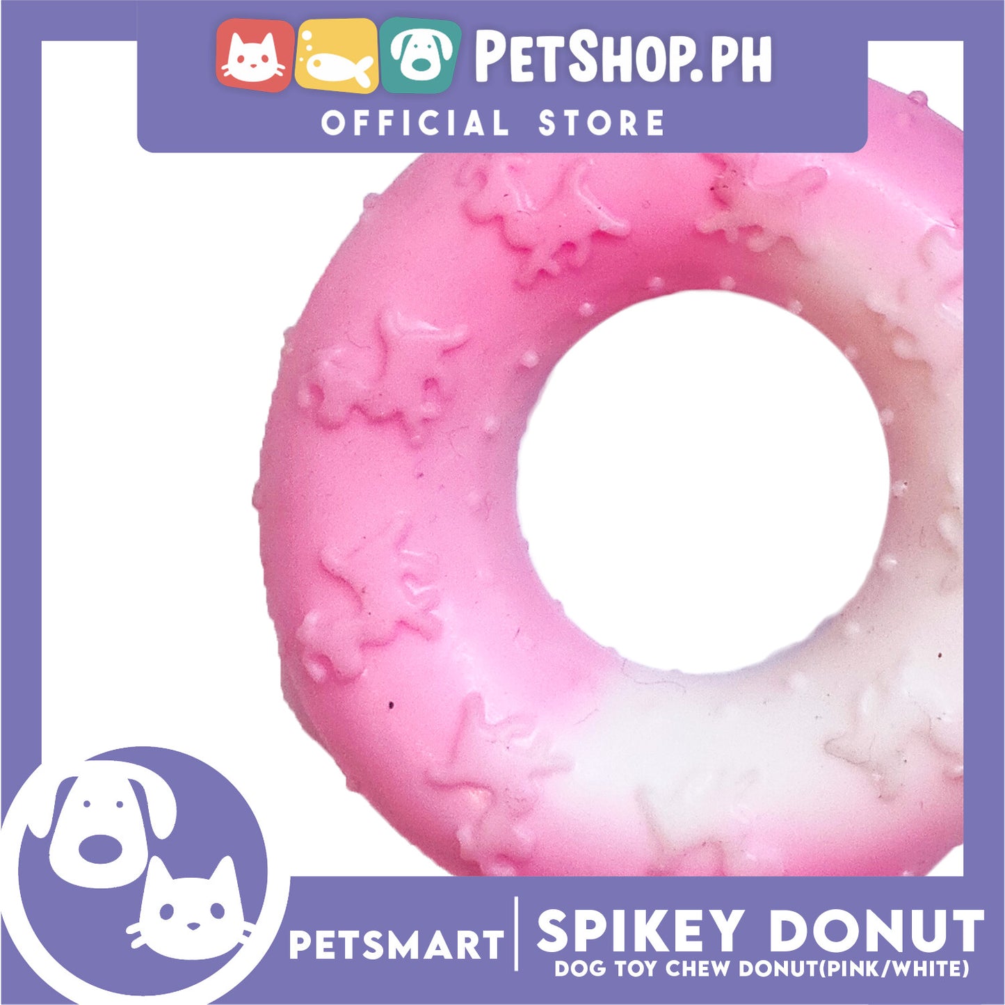 Pet Toy Dog Chew Donut Design (Pink)