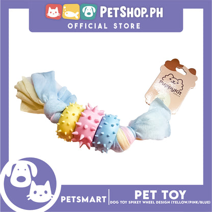Pet Toy Dog Chew Spiky Wheels (Blue / Yellow / Pink)