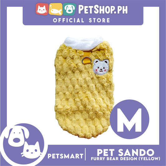 Pet Sando Furry Bear Design Yellow (Medium) For Cats and Dogs