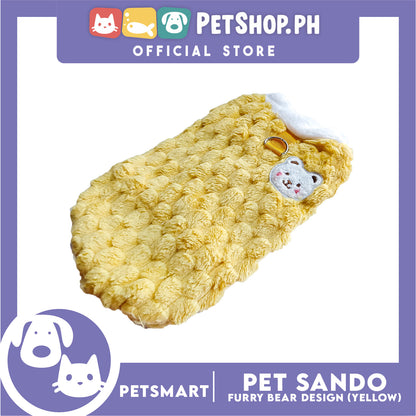 Pet Sando Furry Bear Design Yellow (Medium) For Cats and Dogs