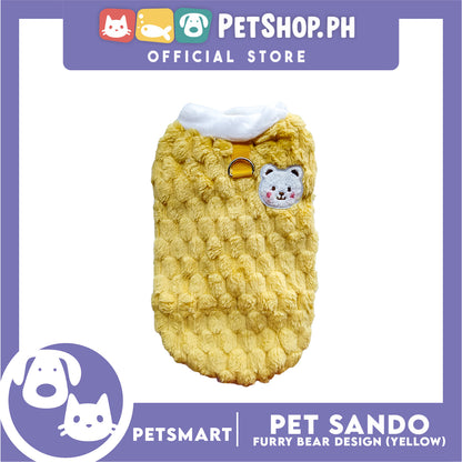 Pet Sando Furry Bear Design Yellow (Medium) For Cats and Dogs