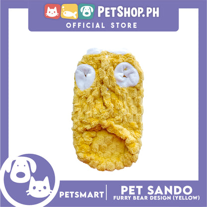 Pet Sando Furry Bear Design Yellow (Medium) For Cats and Dogs