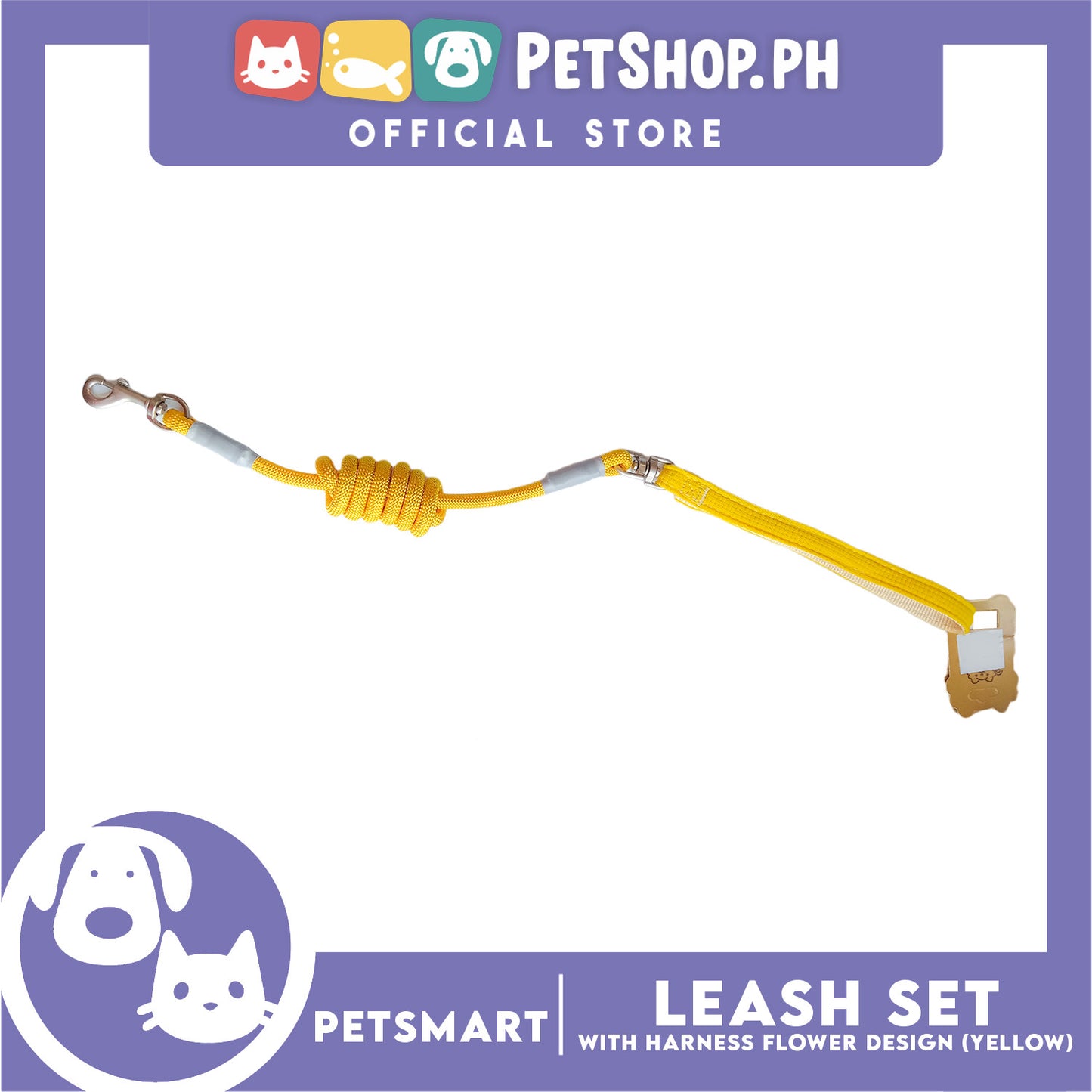 Pet Harness with Leash (Yellow) Flower Design