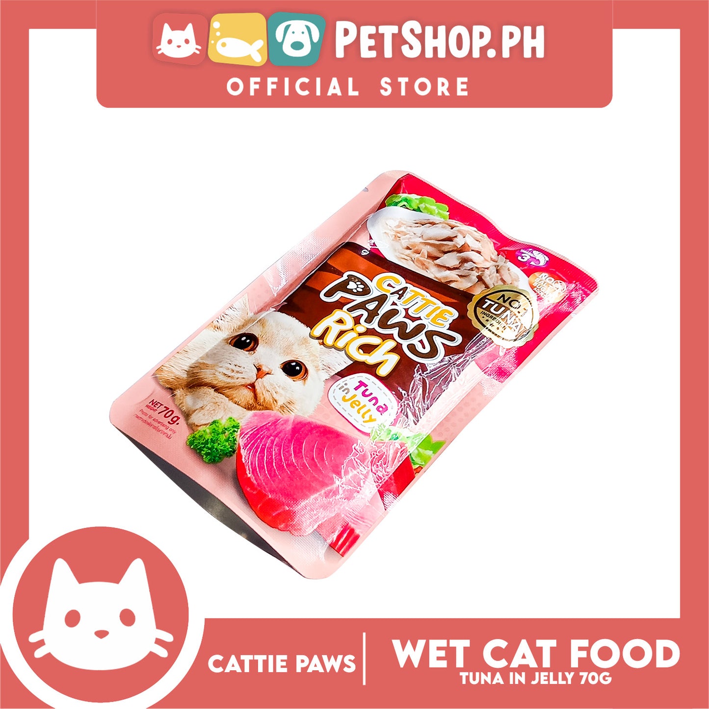 Cattie Paws Rich Tuna in Jelly Cat Wet Food 70g