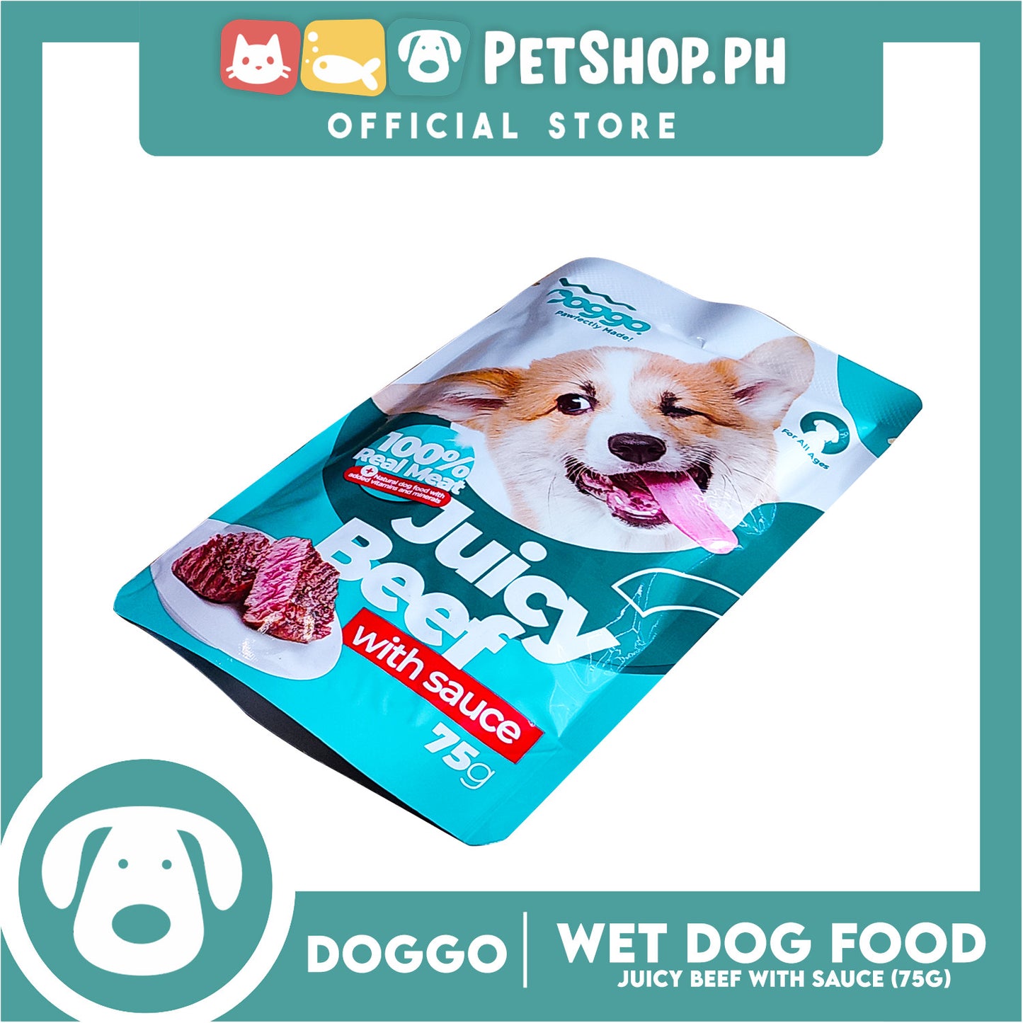 Doggo Juicy Beef With Sauce Dog Wet Food 75g