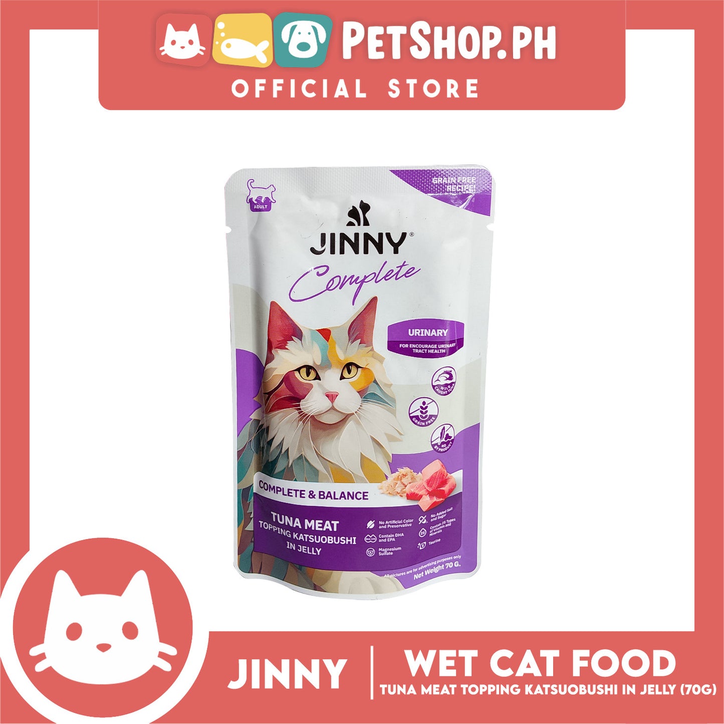 Jinny Urinary Complete and Balance (Tuna and Katsuobushi in Jelly) Flavor Cat Wet Food