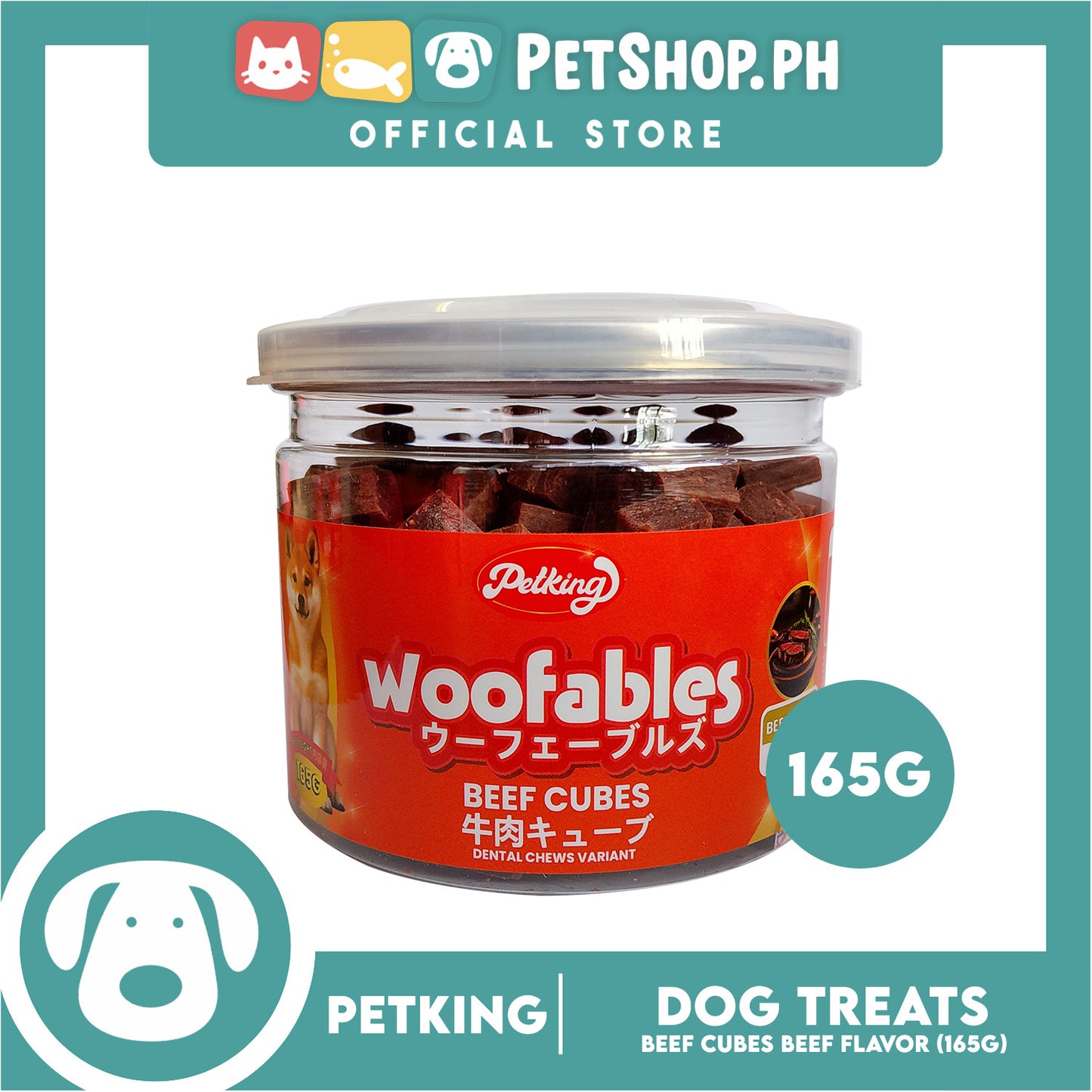 Petking Woofables Beef Cubes Training and Reward Dental Chews Dog Treats/ Dog Food 165g