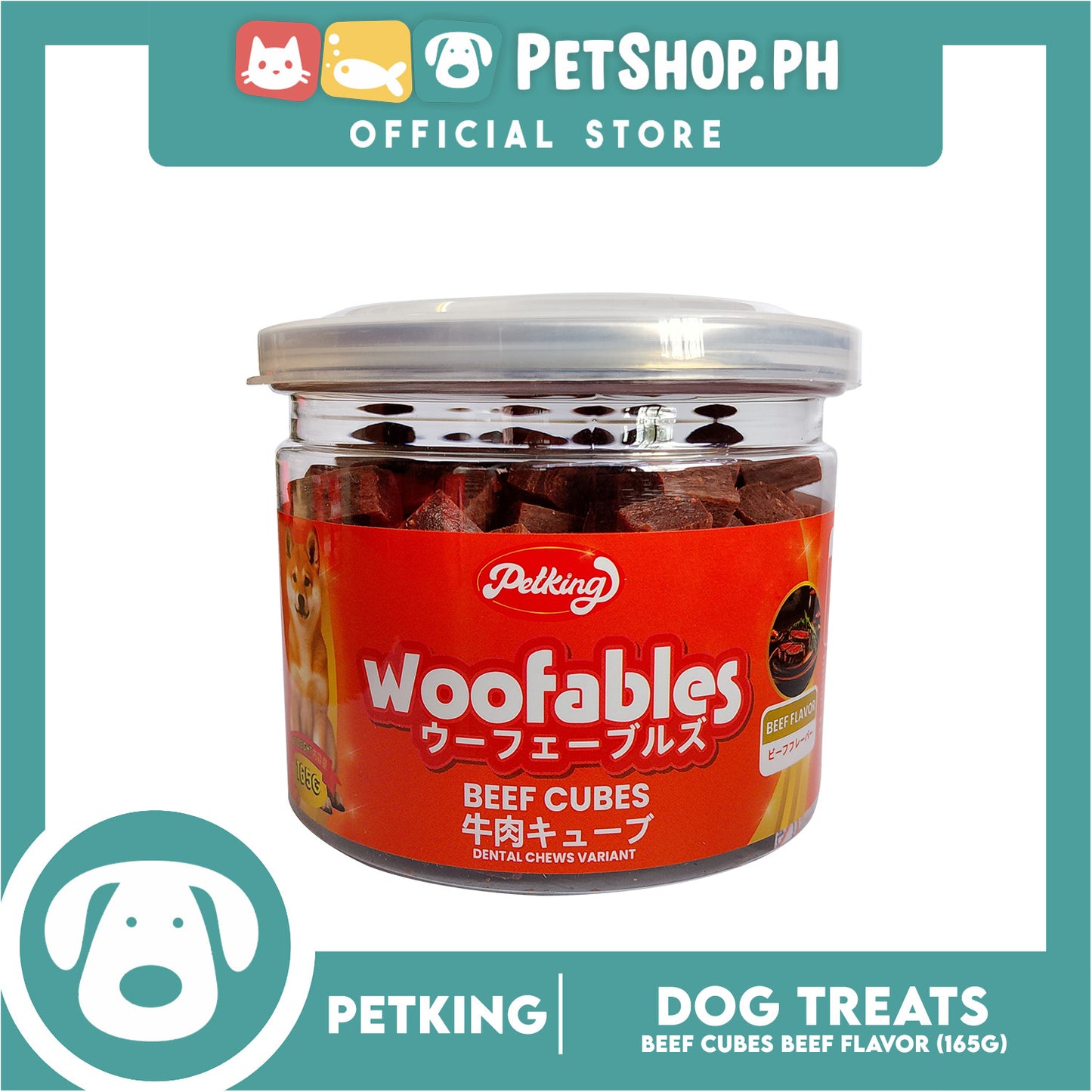 Petking Woofables Beef Cubes Training and Reward Dental Chews Dog Treats/ Dog Food 165g