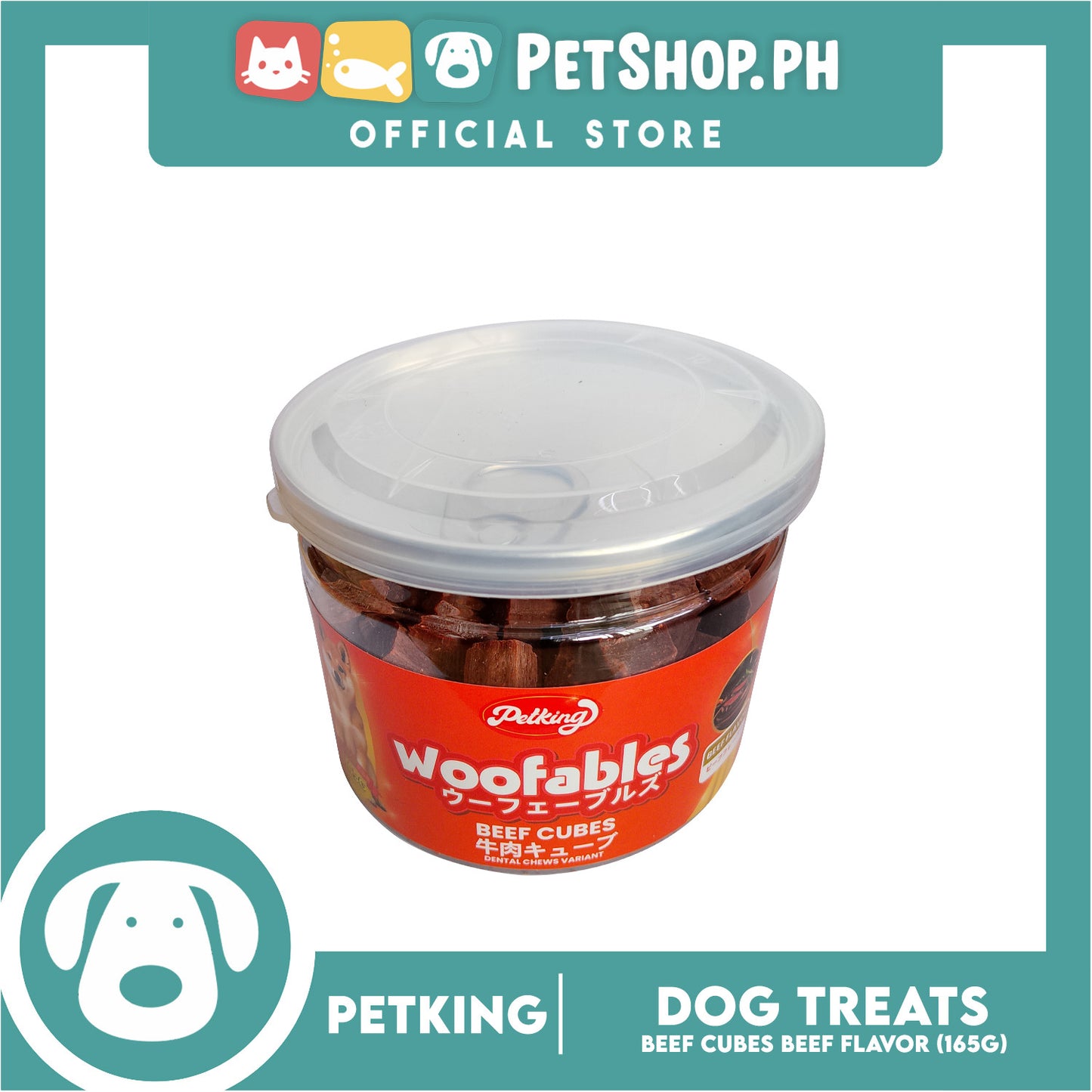 Petking Woofables Beef Cubes Training and Reward Dental Chews Dog Treats/ Dog Food 165g