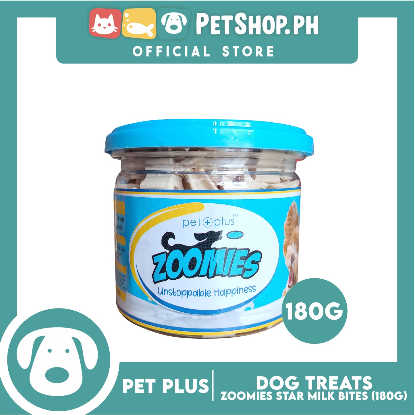 Pet Plus Zoomies Star Milk Bites Dog Treats 180g