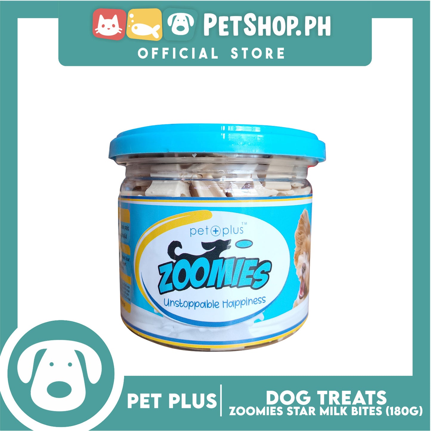 Pet Plus Zoomies Star Milk Bites Dog Treats 180g