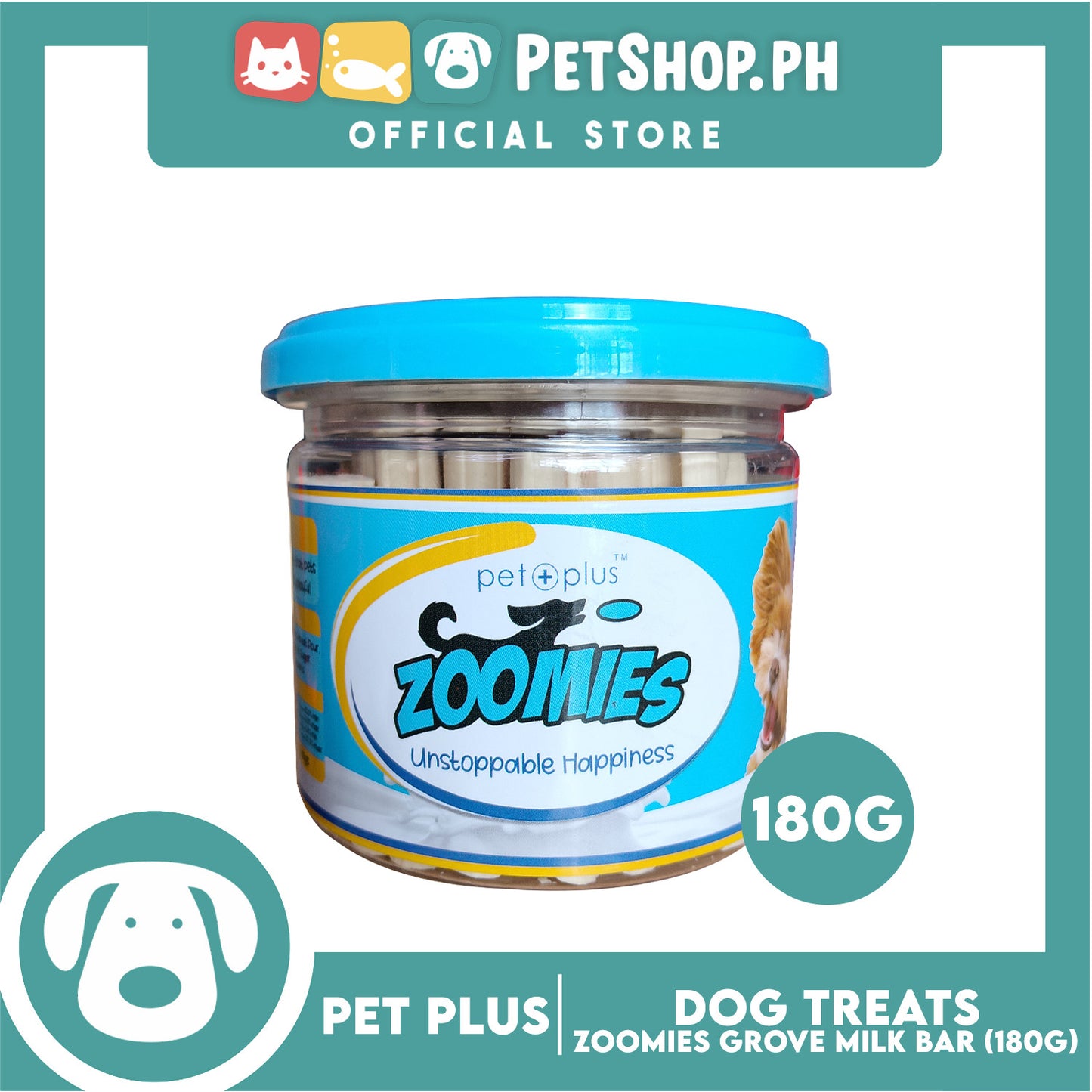 Pet Plus Zoomies Groove Milk Bars Dog Treats 180g