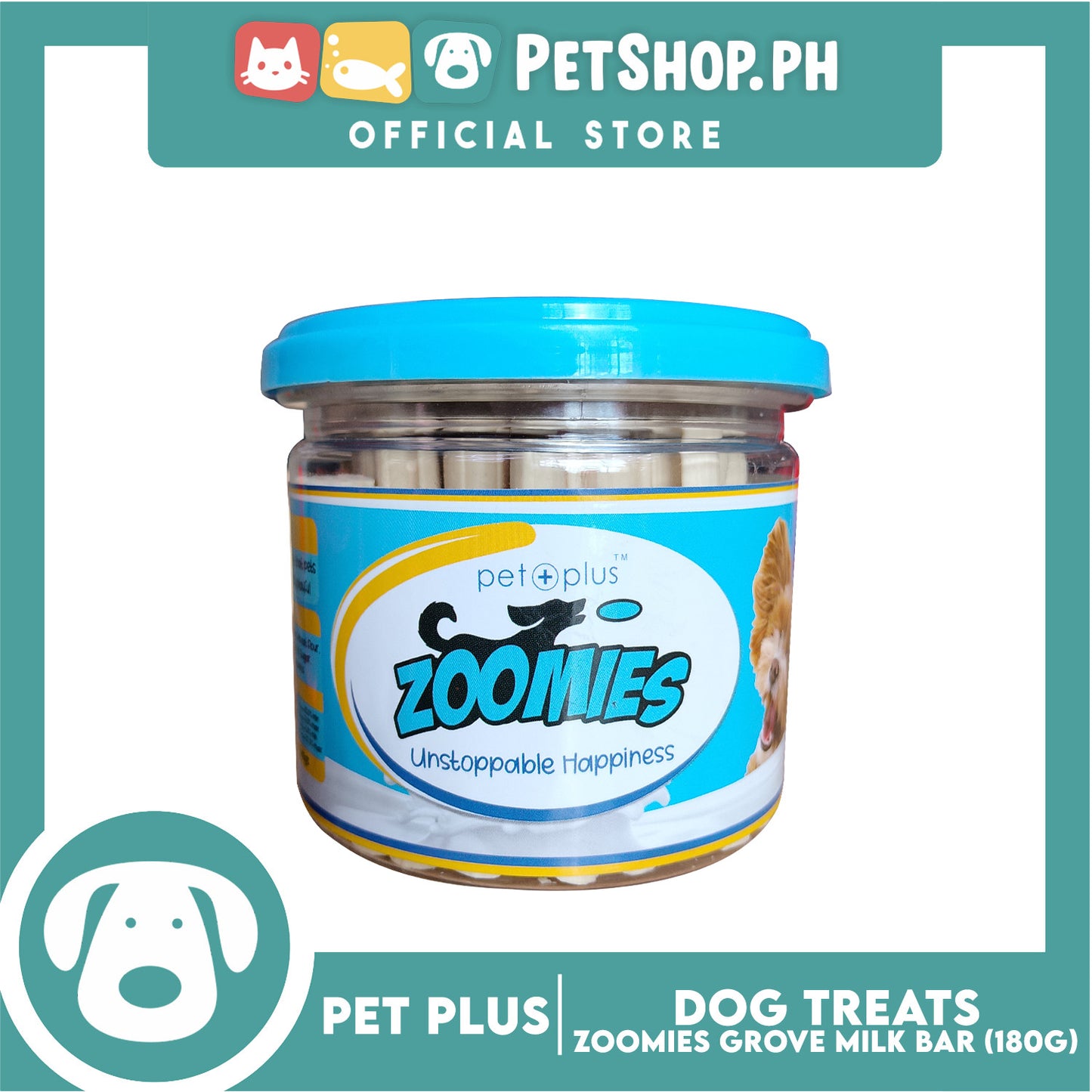Pet Plus Zoomies Groove Milk Bars Dog Treats 180g