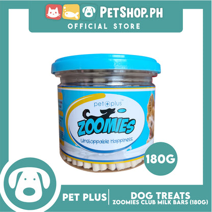 Pet Plus Zoomies Club Milk Bars Dog Treats 180g