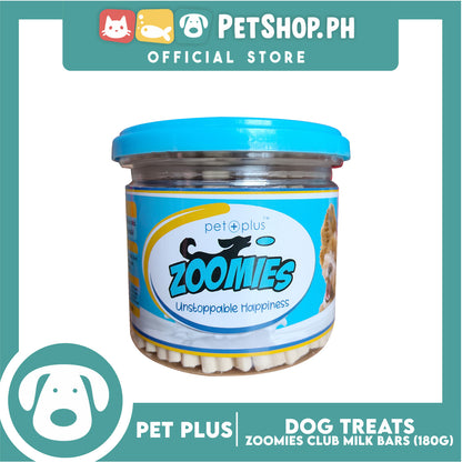 Pet Plus Zoomies Club Milk Bars Dog Treats 180g