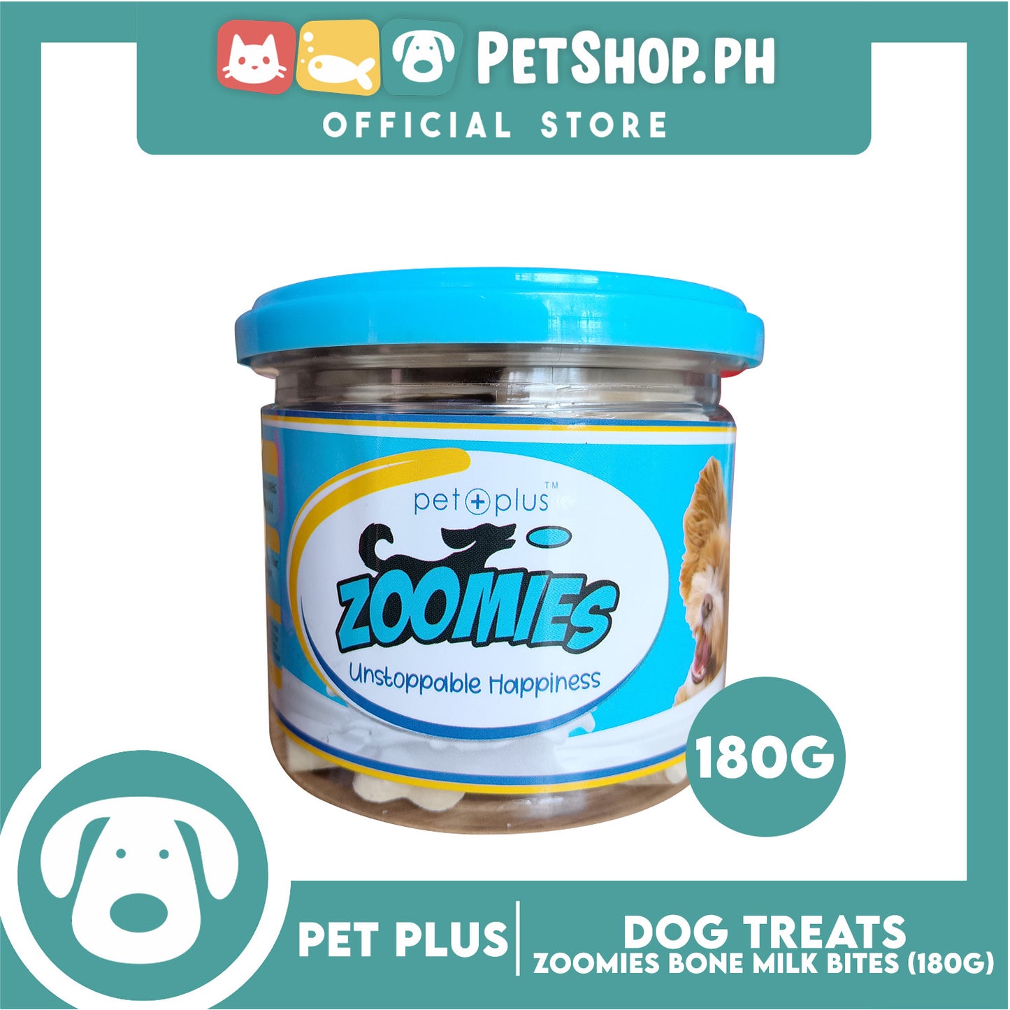 Pet Plus Zoomies Bone Milk Bars Dog Treat 180g