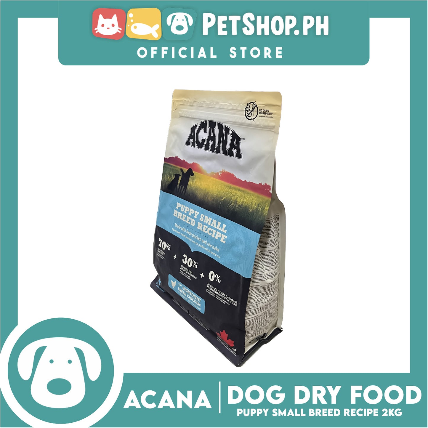 Acana Puppy Small Breed Recipe Dog Food 2kg - Made with Fresh Chicken and Raw Hake