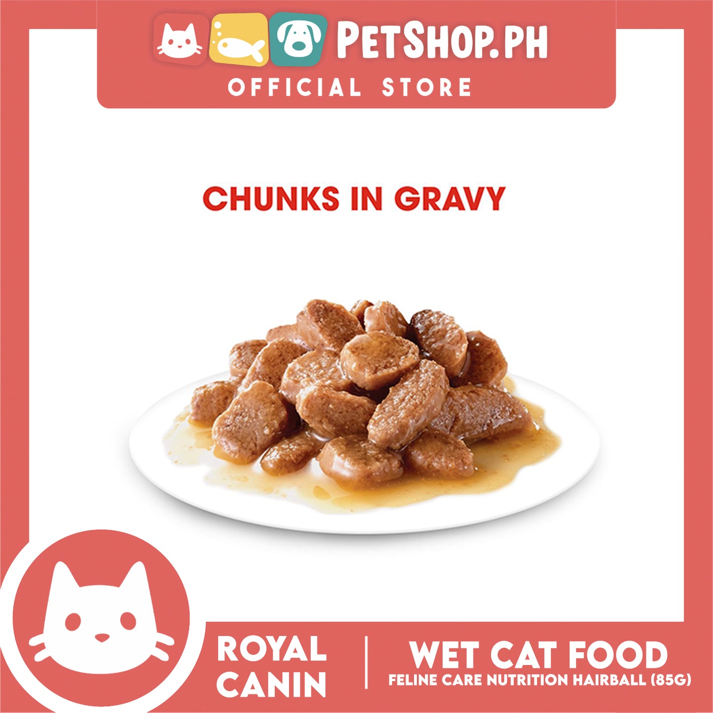 Royal Canin Hairball Care Chunks in Gravy (85g) Adult Wet Cat Food - Feline Care Nutrition