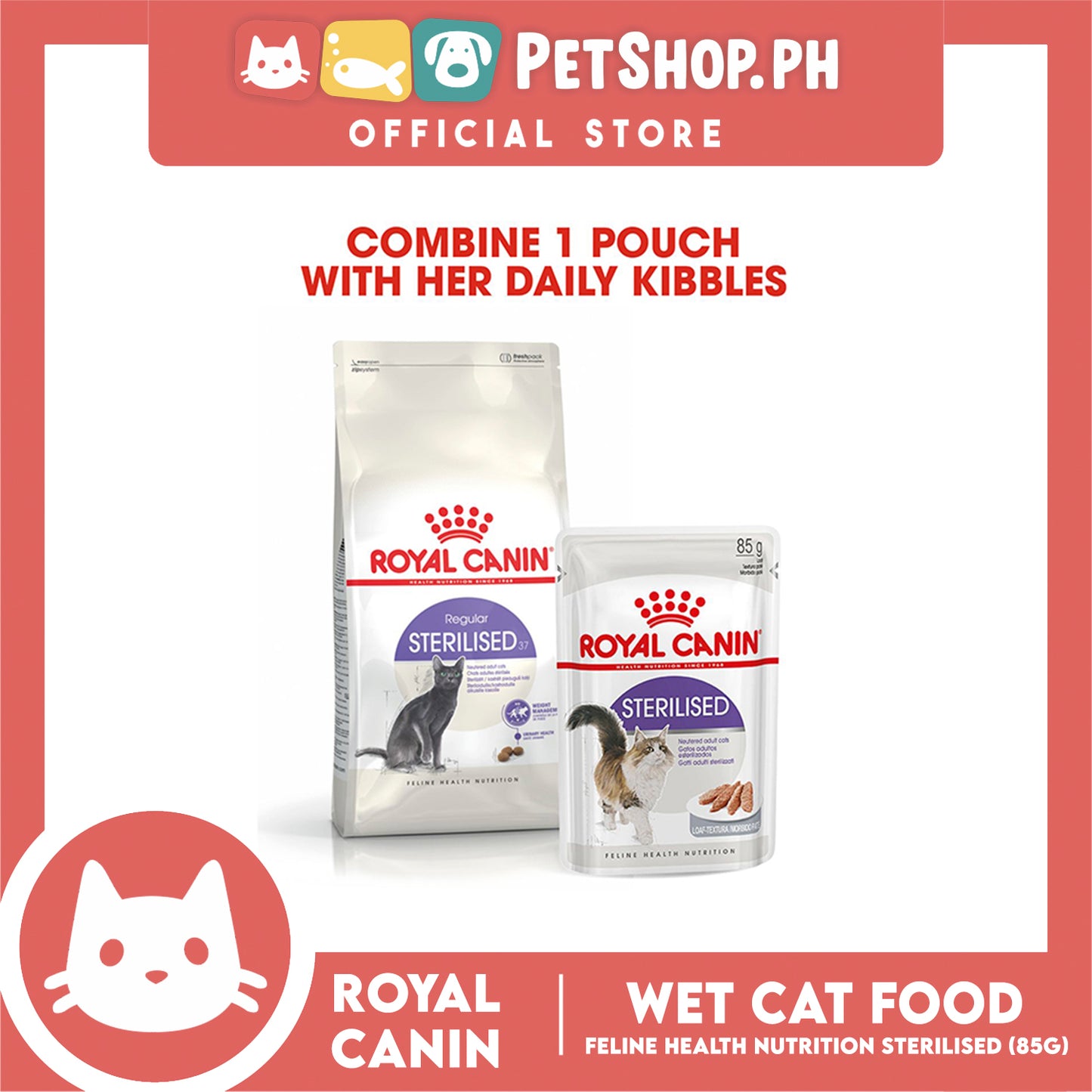 Royal Canin Sterilized Chunks in Gravy (85g) Adult Wet Cat Food - Feline Health Nutrition