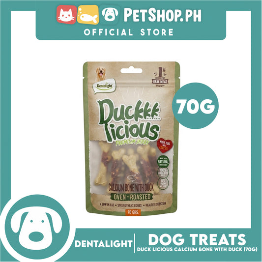 Dentalight Duck Licious Premium Jerky (Calcium Bone with Duck) Oven-roasted 70grams