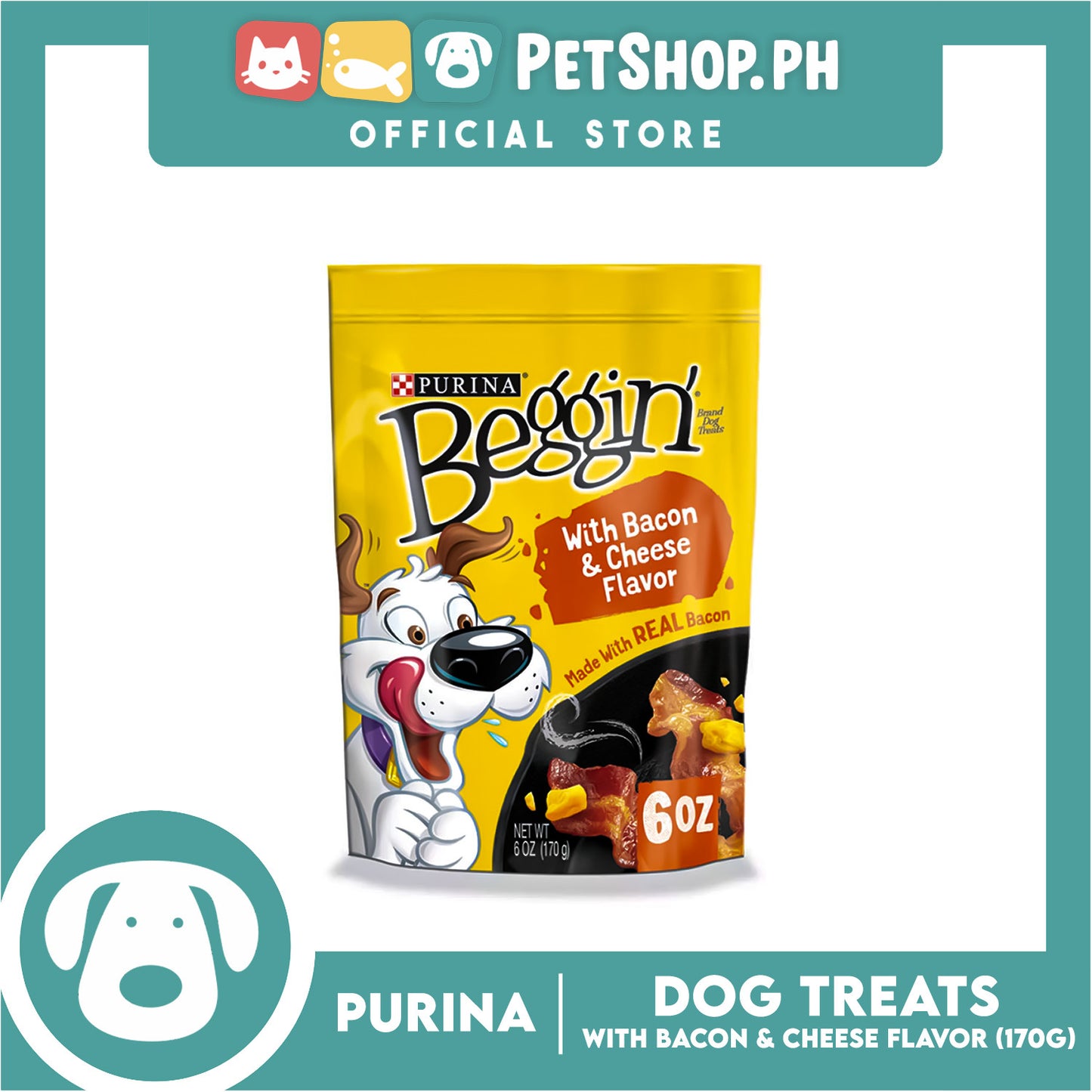 Purina Beggin Dog Treats Bacon &amp; Cheese Flavor 170G 6 oz