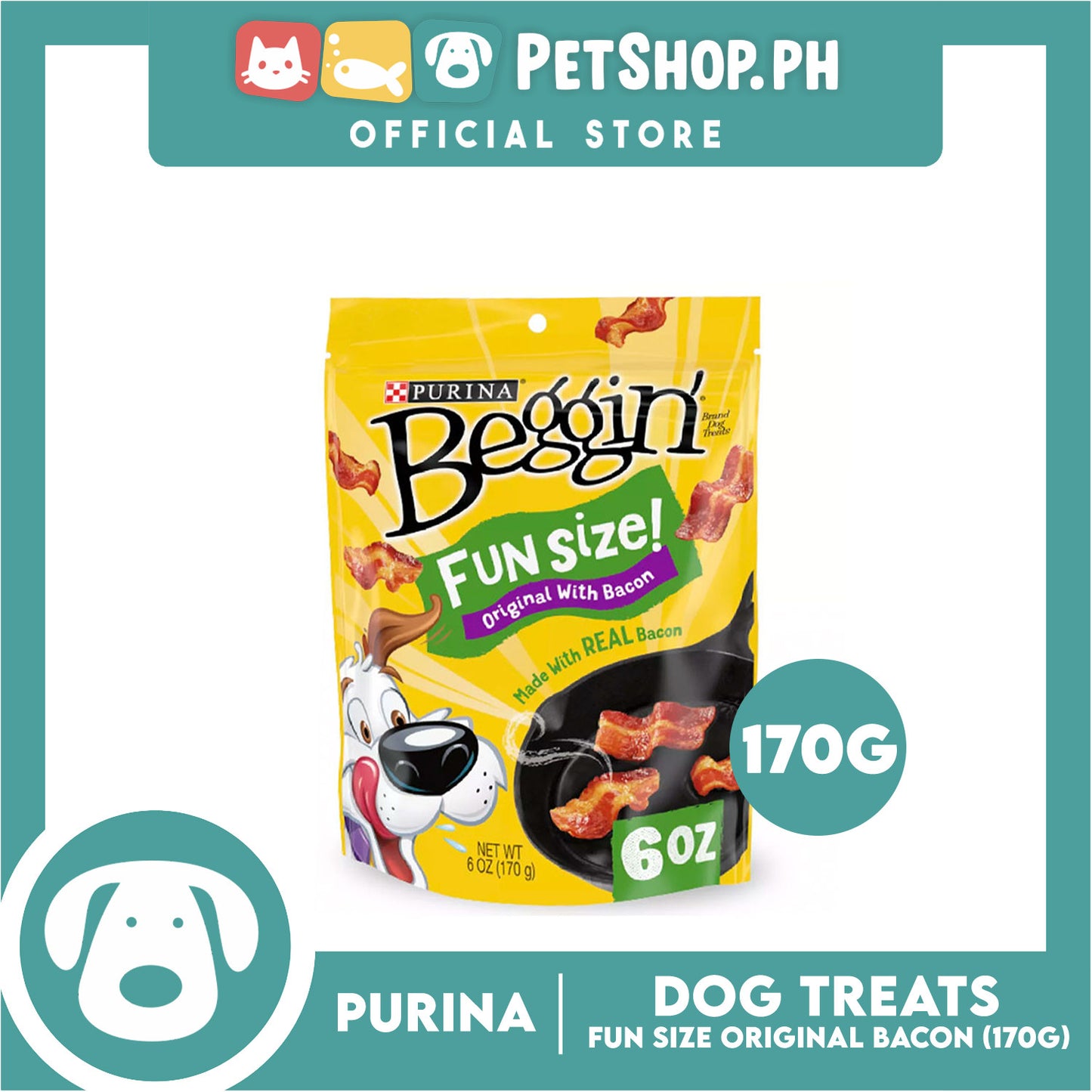 Purina Begging Dog Treats Fun Size Original with Bacon