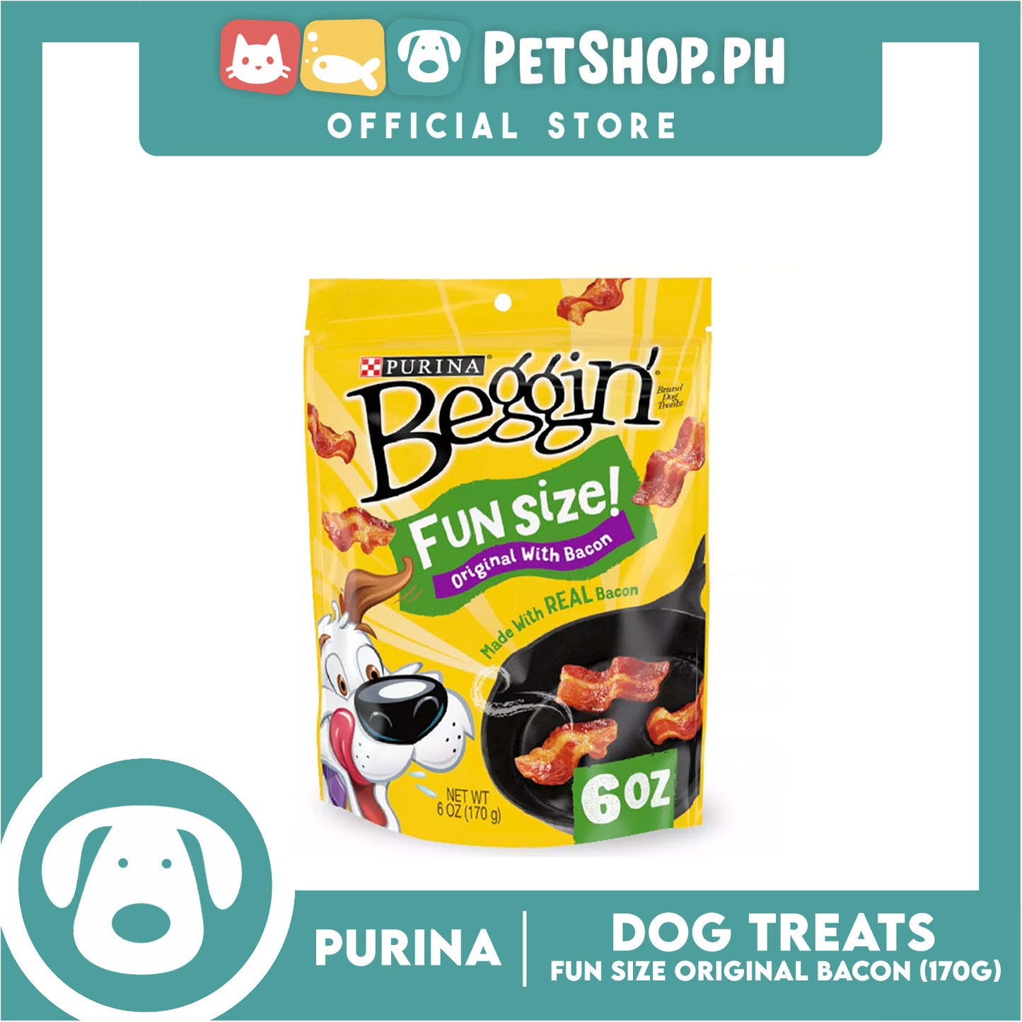 Purina Begging Dog Treats Fun Size Original with Bacon