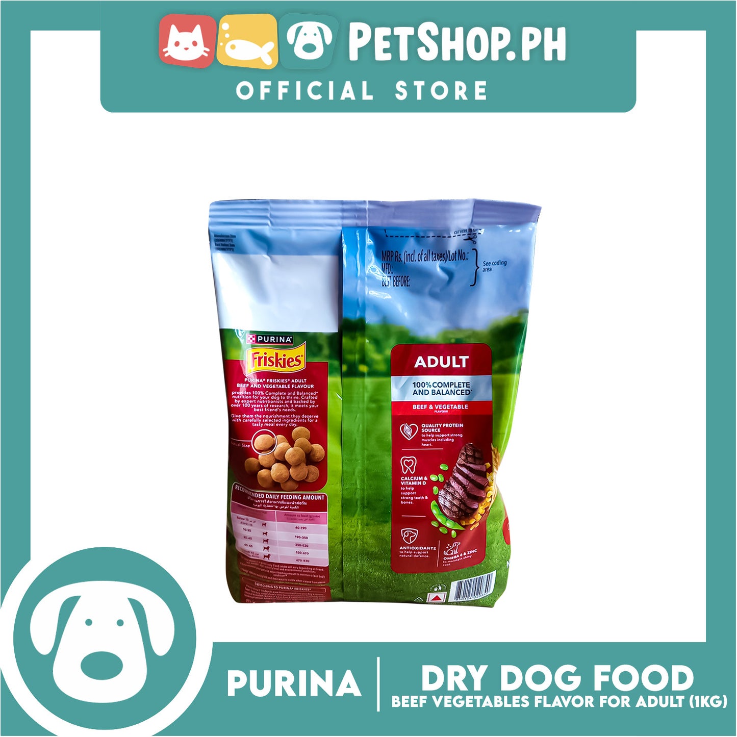 Purina Friskies Beef and Vegetable Adult Dog Food 1kg