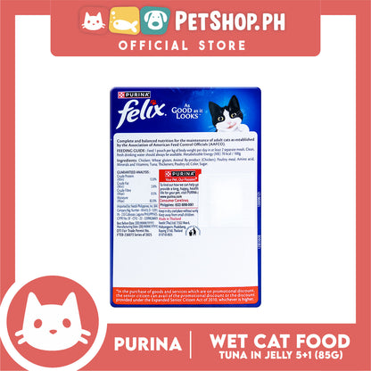 Purina Felix 5+1 Tuna in Jelly for Adult Cats 510g