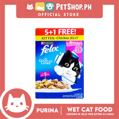 Purina Felix 5+1 Chicken in Jelly for Kitten 510g