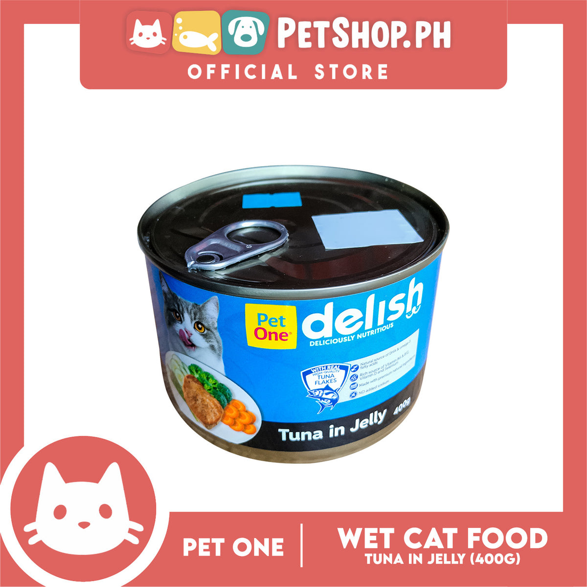 Pet One Delish Tuna in Jelly Wet Cat Food 400g