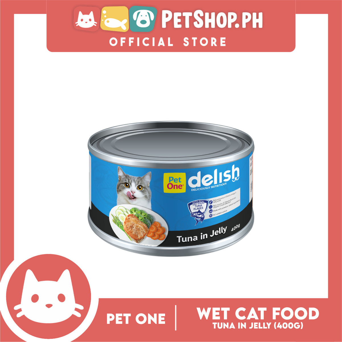 Pet One Delish Tuna in Jelly Wet Cat Food 400g